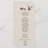 Menu Retro Grey Hand Drawn Illustrated Wedding (Devant / Derrière)