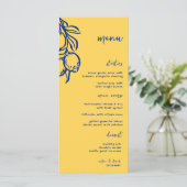 Menu Retro Hand Drawn Handwritten Blue Italian Wedding (Debout devant)