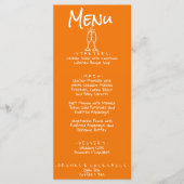 Menu Retro Hand Written Drawn Orange Quirky Fun Wedding (Devant)