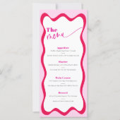 Menu Retro Hot Pink Wavy Border Food and Dracks Me (Devant)