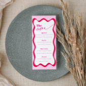 Menu Retro Hot Pink Wavy Border Food and Dracks Me