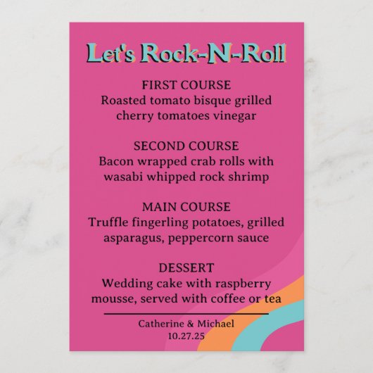 Menu Retro les années 70 Musique Cassette Super Fuchsia (Devant)