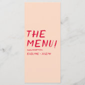 Menu Rétro manuscrit coloré brillant Mariage moderne (Dos)