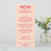 Menu Rétro manuscrit coloré brillant Mariage moderne (Debout devant)