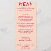Menu Rétro manuscrit coloré brillant Mariage moderne (Devant)