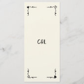 Menu Rétro manuscrit Mariage Whimsical (Dos)