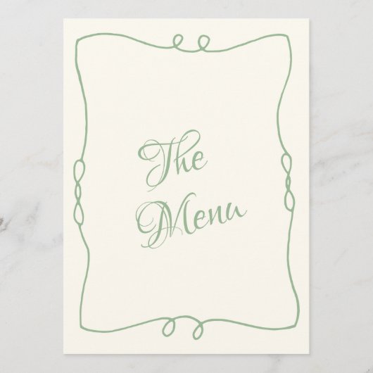 Menu Rétro manuscrit Whimsical Moderne Mariage unique (Dos)