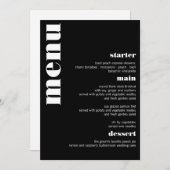 Menu Retro Moderne Minimale en Vette bruiloft (Voorkant / Achterkant)