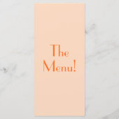 Menu Retro Peach Orange Colorful Bold Mariage unique (Dos)