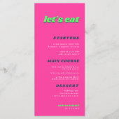 Menu Retro Pink & Green Mariage N'importe quel événemen (Devant)