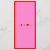 Menu RETRO rose Motif gras Typographie (Dos)