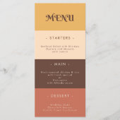 Menu Retro Stripes Seventies 60s les années 70 Mariage (Devant)