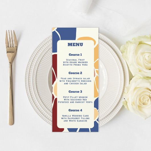 Menu Retro Super Boho Chic Floral Mariage