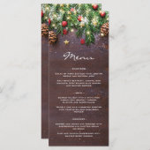 Menu Réunion de Noël rustique pour le dîner de vacances (Devant / Derrière)