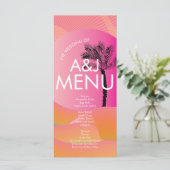 Menu Réveil Tropical Rose Orange Blanc Mariage Gras (Debout devant)