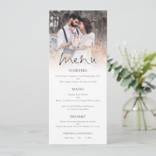 Menu Revêtement photo moderne Elégant Mariage de script