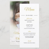 Menu Revêtement photo moderne Gold Mariage élégant (Devant / Derrière)