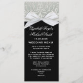 Menu Ribbon de luxe Silver/Black Mariage damassé (Devant)