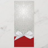 Menu Ribbon de luxe Silver/Red Mariage damassé (Dos)