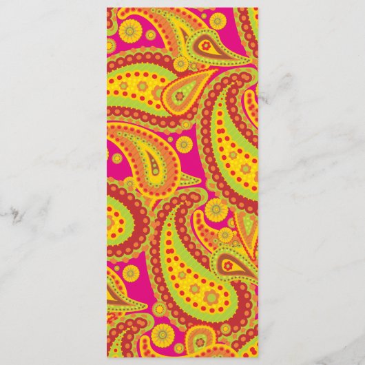 Menu Rich Gold Paisley Pattern-kaart (Achterkant)