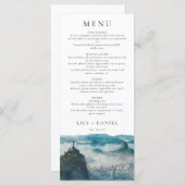 Menu Rio de Janeiro Skyline Watercolor Elegant Wedding (Devant / Derrière)
