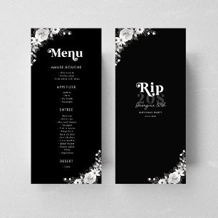 Menu Rip To My Twenties Black 30th Birthday Party