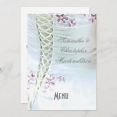 Menu robe mariage blanche et rose (Devant / Derrière)