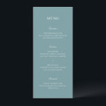 Menu Rochelle Aqua Moderne Contemporain Mariage Élégant<br><div class="desc">Menu mariage moderne au design simple,  avec une combinaison d'une police sans serif contemporaine,  d'un élégant script d'écriture manuscrite et d'une police italique.</div>