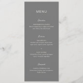 Menu Rochelle Grey Moderne Contemporain Mariage Élégant (Devant)