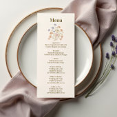 Menu Rococo Floral Antique Frame Mariage
