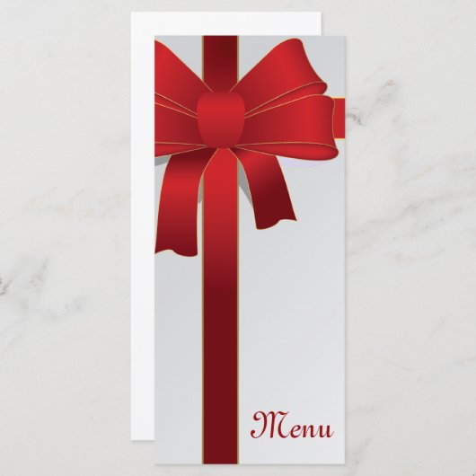 Menu Rode bogen Winter Weddenschap (Voorkant / Achterkant)