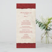 Menu Rode  landbruiloft (Staand voorkant)