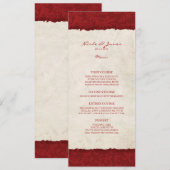 Menu Rode  landbruiloft (Voorkant / Achterkant)