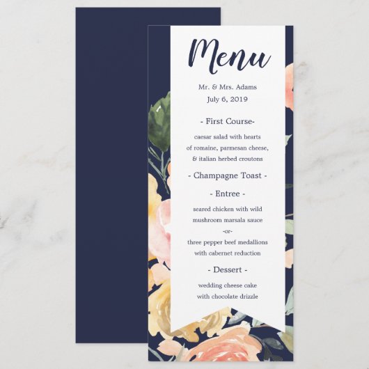 Menu Romance Décontractée (Devant / Derrière)