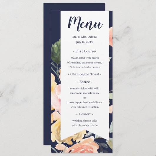 Menu Romance Désinvolte (Devant / Derrière)