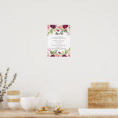 Menu Romantic Blooms Weddenschap Poster (Keuken)