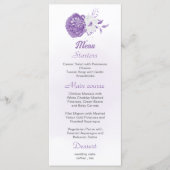 menu romantique & blanc violet mariage à fleurs (Devant)