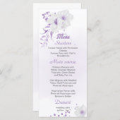 menu romantique & blanc violet mariage à fleurs (Devant / Derrière)