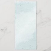 Menu Romantique bleu fleurs verdure mariage (Dos)