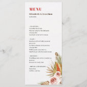 Menu romantique boho fleurs séchées du désert (Devant)