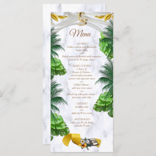 Menu Romantique Tropical (Devant / Derrière)