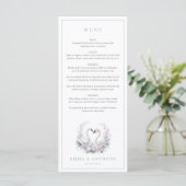 Menu Romantique vert Swan Couple Mariage (Debout devant)
