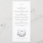 Menu Romantique vert Swan Couple Mariage (Devant)