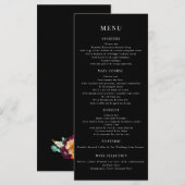 Menu Romantique vintage néerlandais floraux mariage car (Devant / Derrière)