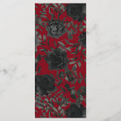 Menu Rood en zwart Roos Gothic Wedding (Achterkant)