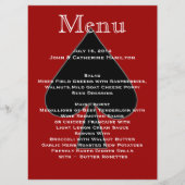 Menu Rood en zwart-wit aangepaste bruiloft (Voorkant)
