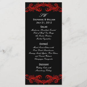 Menu Rood- en zwarte bruiloft
