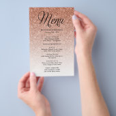 Menu roos Gold Glitter Party (Hand)