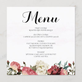Menu roos Wedding