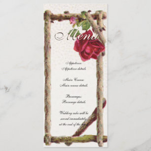 Menu Rose ancienne vintage rustique victorienne antique